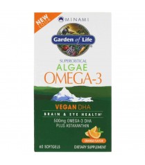 Minami Nutrition Omega - 3 Vegan DHA z mořské řasy - s příchutí pomeranče -60 tobolek